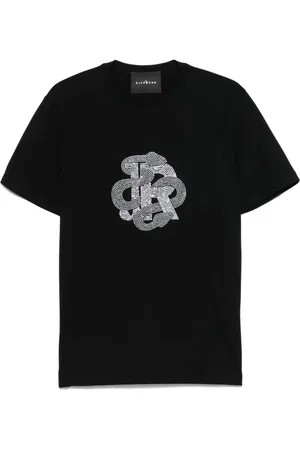 John Richmond Playera con logo y detalles de cristal