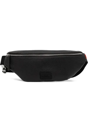 HUGO BOSS Cangurera de piel artificial con perforaciones