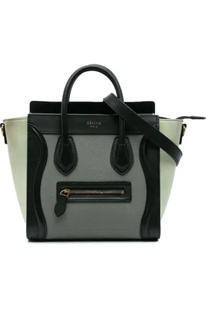 Céline Bolsa satchel Nano Tricolor Leather Luggage Tote 2018