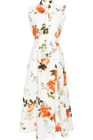 Erdem Vestido midi con diseño acampanado y estampado floral