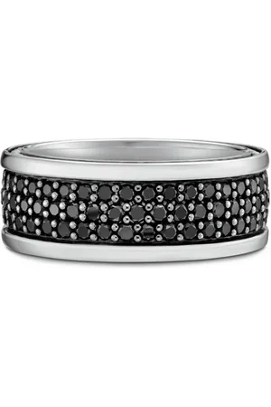 David Yurman Anillo Streamline Three Row en plata de ley con diamantes de 8.5mm