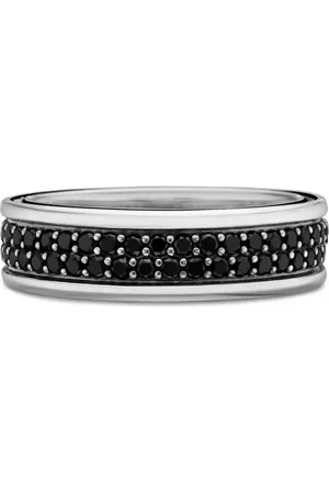 David Yurman Anillo Streamline Two Row Band en plata de ley con diamante de 6.5mm