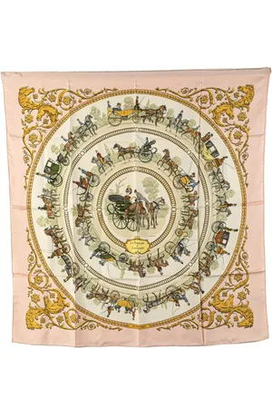 Hermès Mascada La Promenade De Longchamps de seda del siglo XX