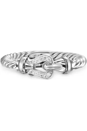 David Yurman Anillo Petite Buckle en oro de 18kt con diamantes