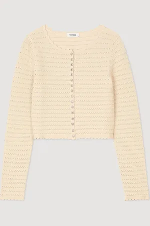 Sandro Scalloped-edge button-up cardigan