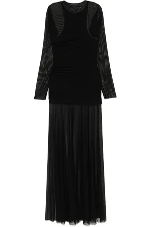 Federico Cina Vestido midi traslúcido a capas