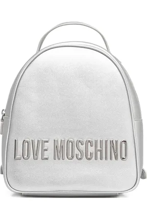 Moschino Mochila metalizada con letras del logo