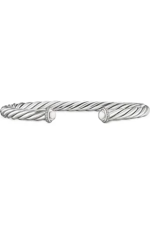 David Yurman Brazalete Cable en plata de ley con diamante de 6mm