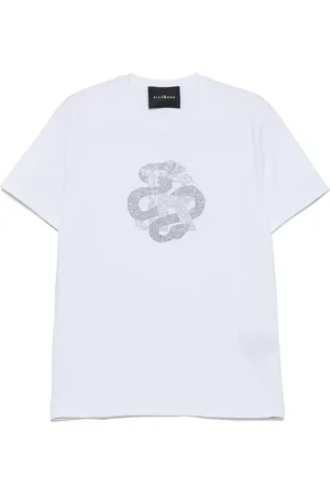 John Richmond Playera con logo y detalles de cristal