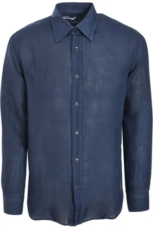 120% Lino Camisa con botones