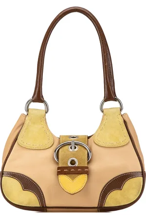 Prada Bolsa de hombro Moon de piel con dise�o color block y ribete de gamuza 2000-2024