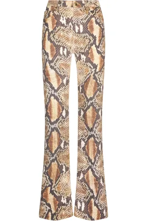 Roberto Cavalli Pantalones con estampado de piel de serpiente