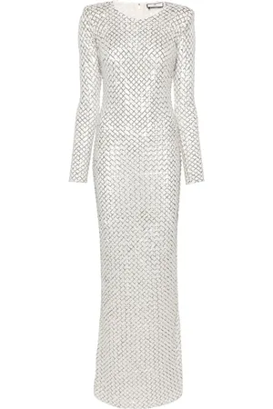 Elisabetta Franchi Vestido largo con diseño semitransparente