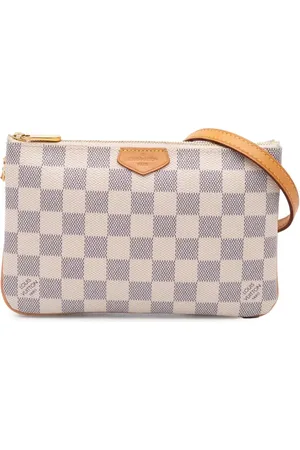 LOUIS VUITTON Bolsa crossbody Damier Azur Double Zip Pochette 2021-2024