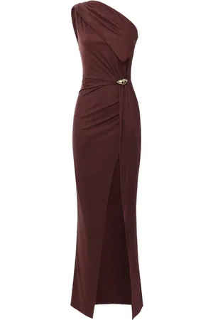 Elisabetta Franchi Vestido de fiesta drapeado con hombro descubierto