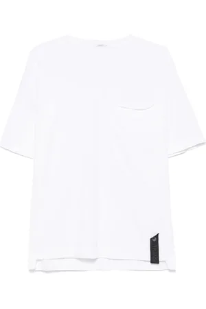 TRANSIT Playera de algodón con cuello tejido
