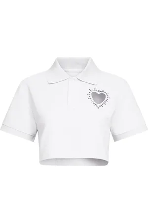 AREA Playera tipo polo corta con detalles de cristal