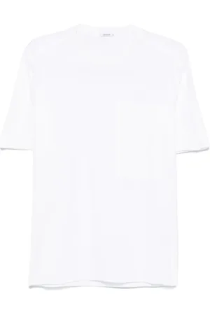 TRANSIT Playera de algodón con cuello tejido