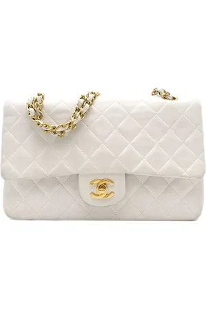 CHANEL Bolsa de hombro Classic Double Flap mediana de piel de cordero 1991-1994