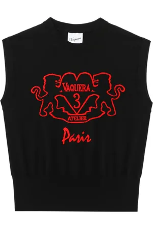 Vaquera Top con logo en intarsia