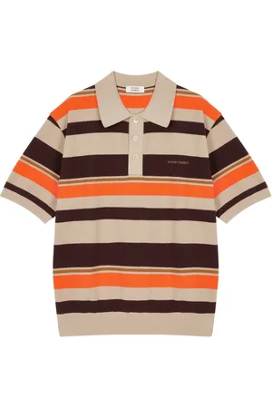 Studio Tomboy Playera tipo polo con rayas estampadas