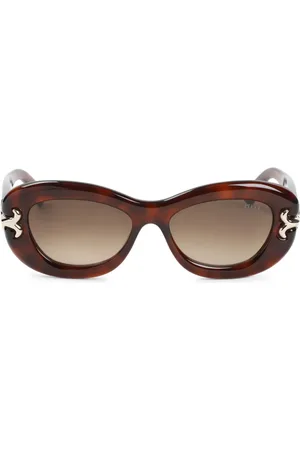 Puccini Lentes de sol con armazón oversize estilo carey
