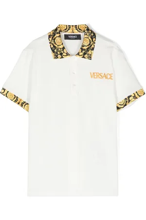 VERSACE Playera tipo polo con ribete Barocco