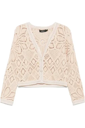 PATBO Cárdigan tejido de crochet con motivo floral