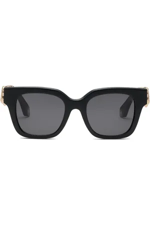 Roberto Cavalli Lentes de sol con armazón cuadrada y detalle dorado