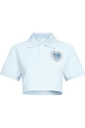 AREA Playera tipo polo corta con detalles de cristal