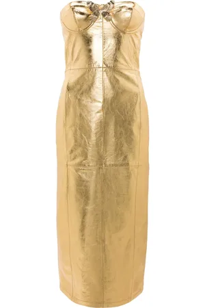 BLUMARINE Vestido midi estilo strapless