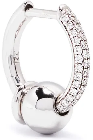 Rainbow K Arete Piercing en oro blanco de 14kt con diamantes