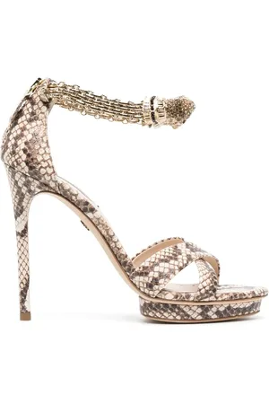 Roberto Cavalli Sandalias con estampado de piel de serpiente