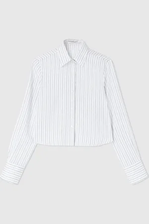 ERMANNO SCERVINO Micro-striped cropped shirt