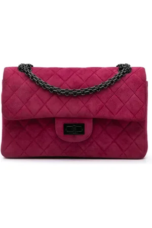 CHANEL Bolsa de hombro 2.55 reeditada de gamuza capitonada con solapa doble 1997-1999