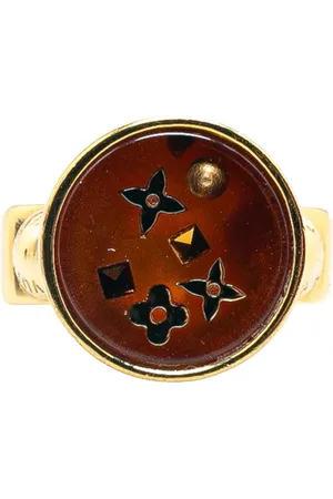 LOUIS VUITTON Anillo Monogram Inclusion bañado en oro con resina 2014