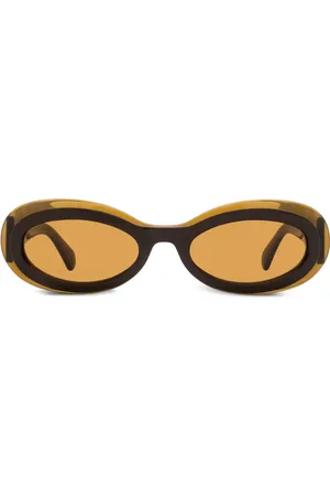 Salvatore Ferragamo Lentes de sol con armazón ovalado estilo carey