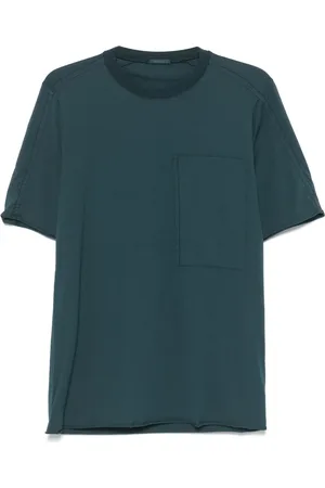 TRANSIT Playera de algodón con cuello tejido