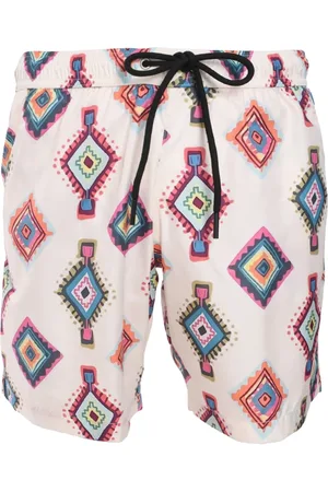 MAUNA KEA Shorts de playa con estampado geométrico