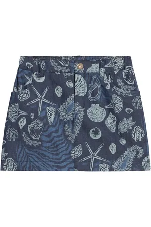 Roberto Cavalli Falda corta con estampado marino