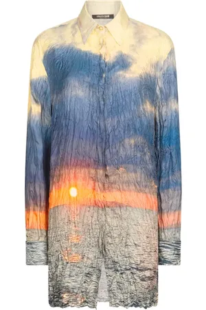 Roberto Cavalli Camisa estampada con efecto envejecido