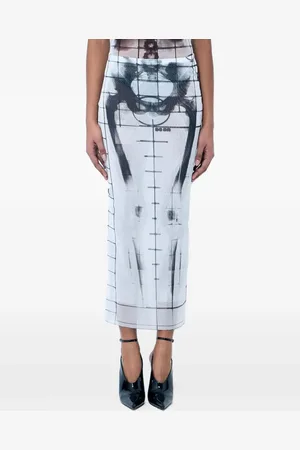 Jean Paul Gaultier Falda midi con estampado abstracto