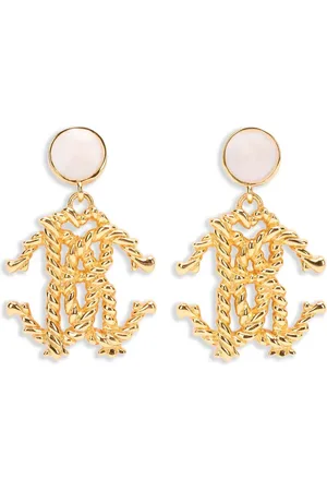 Roberto Cavalli Aretes con logo esculpido