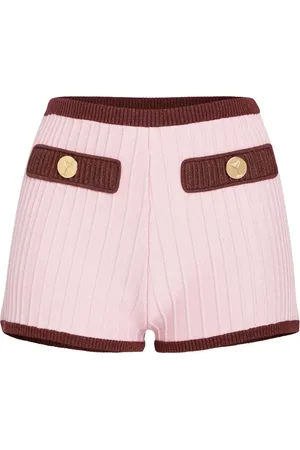 Retrofete Shorts Edith de canalé con tiro alto