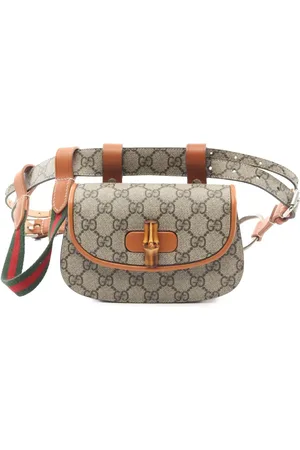 Gucci Cangurera GG Supreme Web mini de bambú 1947 2016-2024