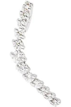 YVONNE LÉON Arete Vague en oro blanco de 18kt con diamantes