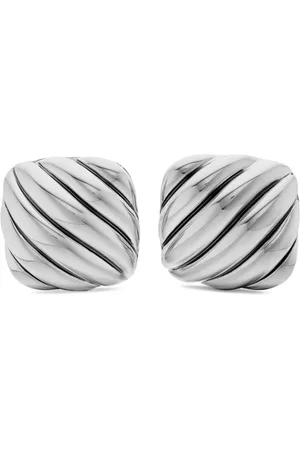 David Yurman Mancuernillas Sculpted Cable Cushion en plata de ley de 17mm