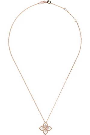 Roberto Coin Collar Princess Flower en oro rosa de 18kt con diamantes