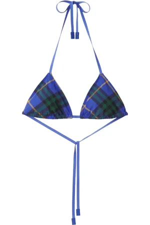 Burberry Top de bikini con estampado de cuadros