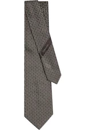 Salvatore Ferragamo Corbata con motivo Gancini en jacquard
